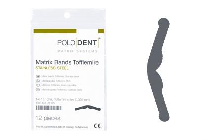 Tofflemire matrice x-tynd 12 stk nr.15 0.035 mm*