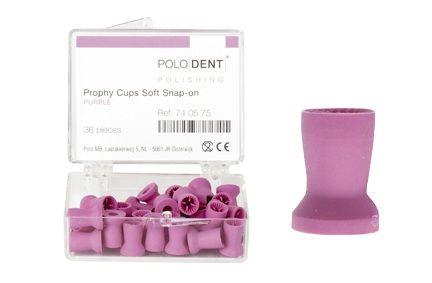 Gummikop snap-on med lameller 36 stk Lilla medium