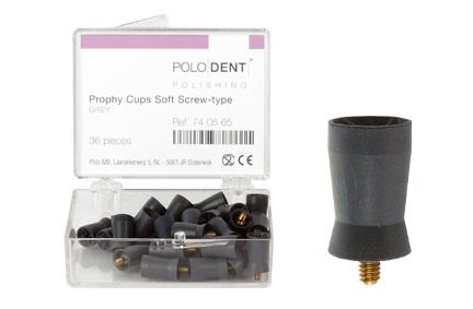 Gummikop skrue med lameller 36 stk grå blød