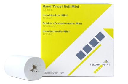 Håndklæderulle mini 1-lags uden hylster hvid 12x120 meter*