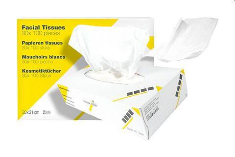 Ansigtsserviet 2-lags 30x100 ark hvid