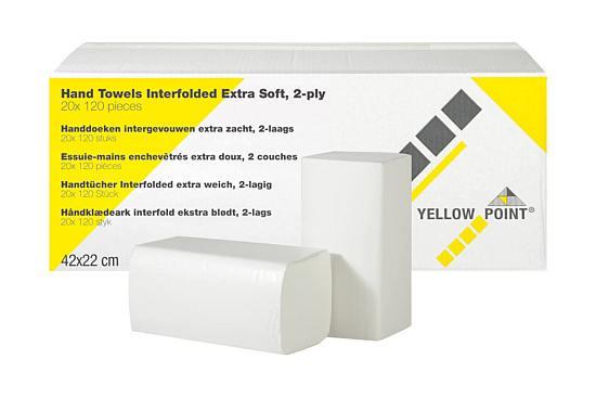 Håndklædeark 2-lags interfold extra soft 20x120 stk*