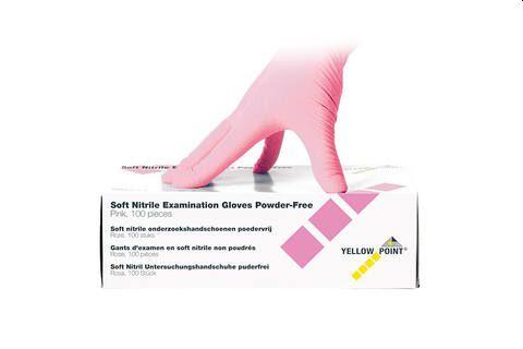 Nitrilhandske rosa pudderfri soft 10x100 stk large*