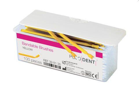 Bøjelige engangspensler gul 100 stk*