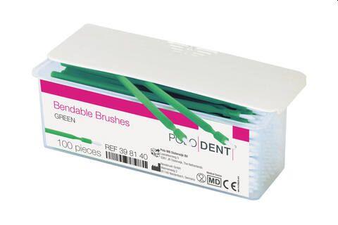 Bøjelige engangspensler grøn 100 stk*