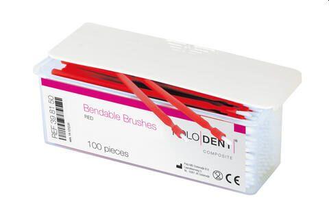 Bøjelige engangspensler rød 100 stk*