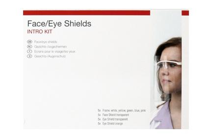 Ansigt- og øjenbeskyttelse intro sæt med 5 stel og 10 visir