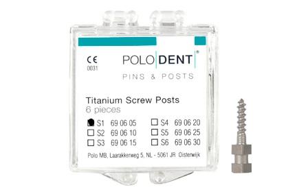 Titanium rodskrue S-1 8x1.05 mm 6 stk*