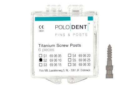 Titanium rodskrue S-2 8x1.20 mm 6 stk*