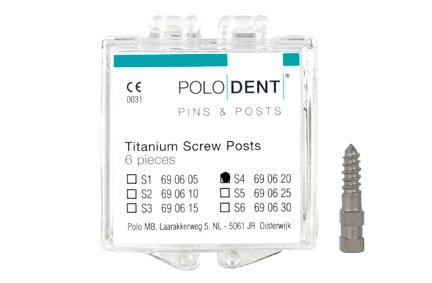 Titanium rodskrue S-4 8x1.50 mm 6 stk*