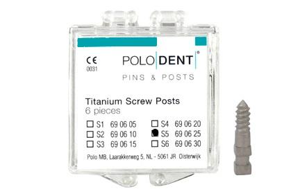 Titanium rodskrue S-5 8x1.65 mm 6 stk*