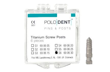 Titanium rodskrue S-6 8x1.80 mm 6 stk*