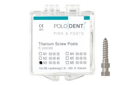 Titanium rodskrue M-3 9.5x1.35 mm 6 stk*