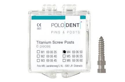 Titanium rodskrue M-4 9.5x1.50 mm 6 stk*