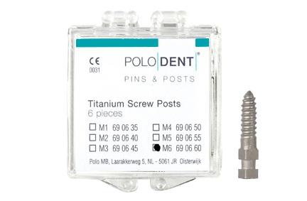 Titanium rodskrue M-6 9.5x1.80 mm 6 stk*