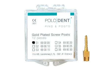 Guld rodskrue S-1 8x1.05 mm 12 stk*