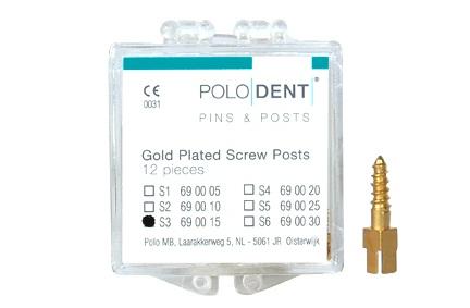 Guld rodskrue S-3 8x1.35 mm 12 stk*