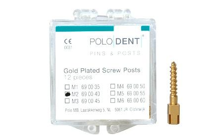 Guld rodskrue M-2 9.5x1.20 mm 12 stk*