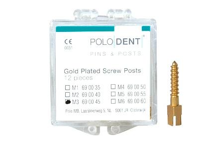 Guld rodskrue M-3 9.5x1.35 mm 12 stk*