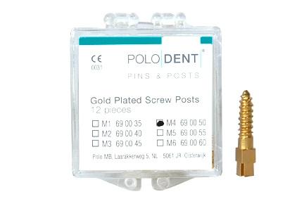 Guld rodskrue M-4 9.5x1.50 mm 12 stk*