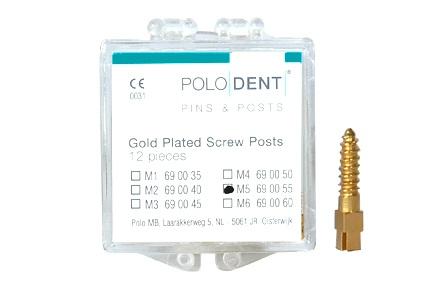 Guld rodskrue M-5 9.5x1.65 mm 12 stk*