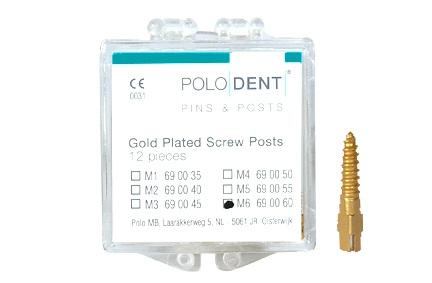 Guld rodskrue M-6 9.5x1.80 mm 12 stk*