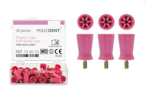 Gummikop med lameller latexfri 36 stk pink blød med skrue*