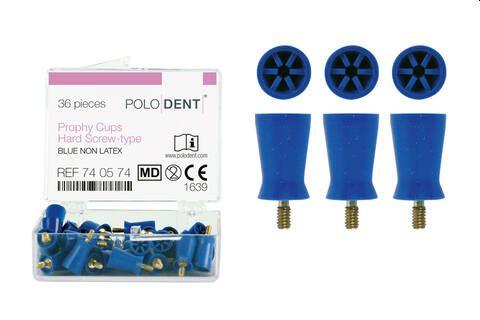 Gummikop med lameller latexfri 36 stk blå hård med skrue*