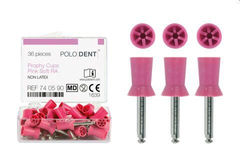 Gummikop RA med lameller latexfri 36 stk pink blød*