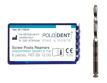 Screw Post Reamer assorteret kort S-1-6 6 stk*