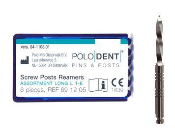 Screw Post Reamer assorteret lang L-1-6 6 stk*