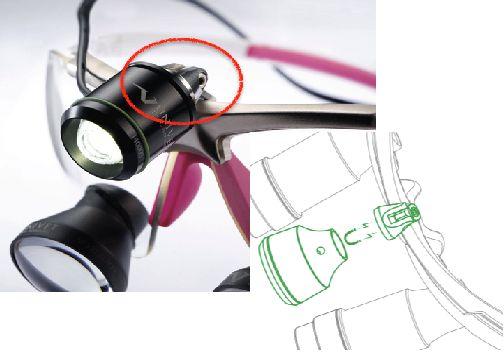 Magnet adapter til montering af Univet LED lys på lupbrille*