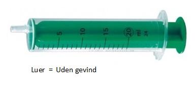 Injekt luer sprøjte 100 stk 20 ml