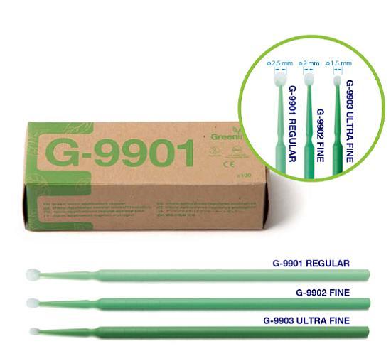 GreenLine Micro applikatorer Ultra fin 100 stk mørkegrøn