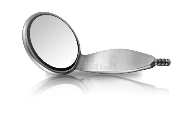 Mundspejl nr. 4 enkelts med bredt skaft Rhodium effekt 6 st*