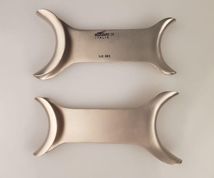 Læbe og kindholder dobbelt. i aluminium 11.5 cm