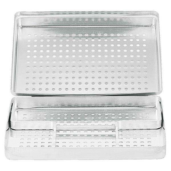 Kassette komplett rustfri stål perf. 18x14 cm m/indlæg *