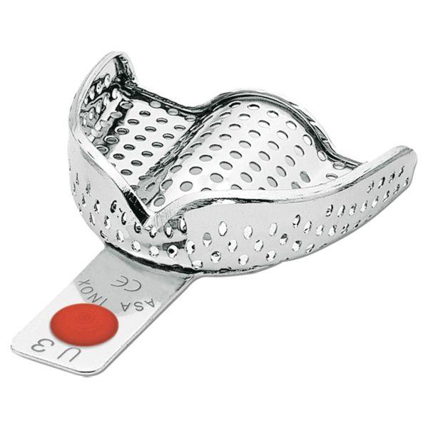 Aftryksske i rustfrit stål perforeret rød/S U3