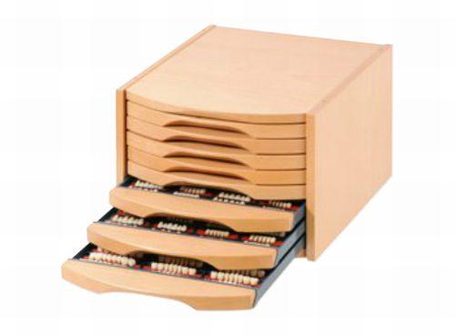 Tandskab i hvid melamin m/8 skuffer