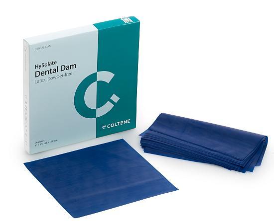 HySolate kofferdam blå latex 152 x 152 mm 36 stk medium
