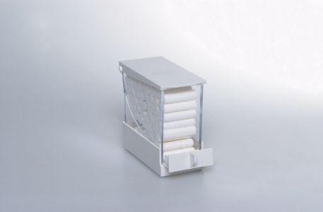 Vatrulledispenser Lunamat hvid/klar plast*