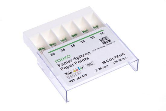 Paper points Topcolor steril 200 stk ISO 35 Grøn