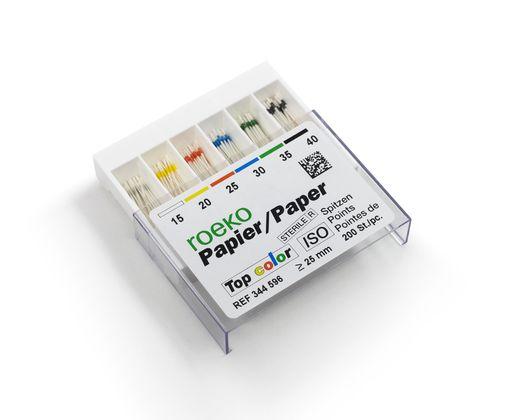 Paper points Topcolor steril 200 stk ISO 15-40 Assorteret*
