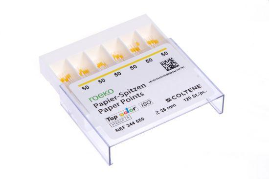 Paper points Topcolor steril 120 stk ISO 50 Gul