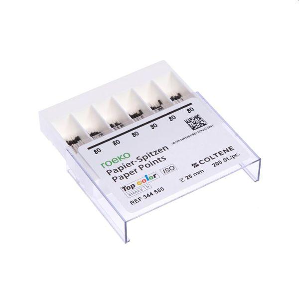 Paper points Topcolor steril 120 stk ISO 80 Sort