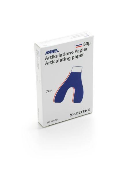 Artikulationspapir 80 my hestesko 72 stk blå/rød