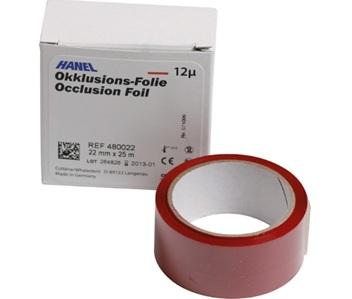 Occlusions-Folie 12 my 1-sidet 22 mm x 25 m rød