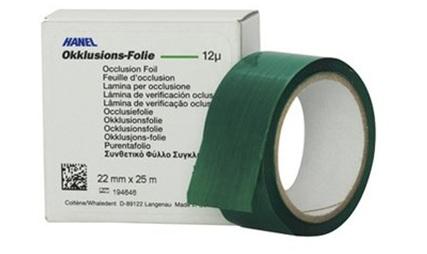Occlusions-Folie 12 my grøn 22 mm/1 25 m*