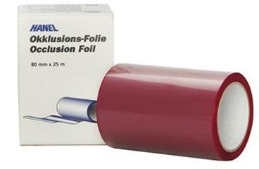 Occlusions-Folie 12 my Rød 80 mm dobbeltsidet 25 m*