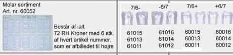 Kronesortiment Molar OK/UK 72 stk*